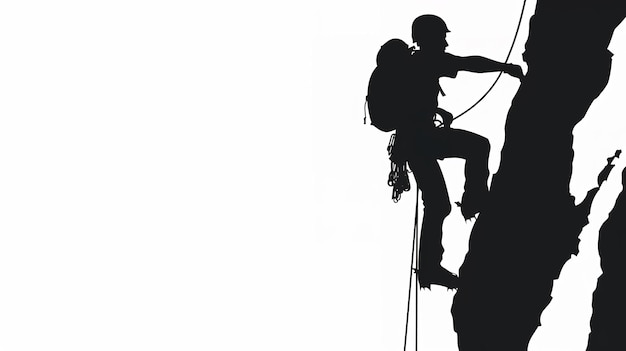 Glorious A Silhouette of Alpinist Climbing black Alpinist Climber Silhouette isolated