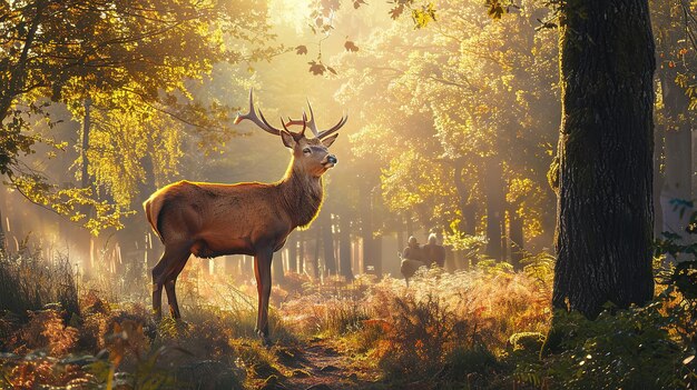 Glorious View of wild elk in nature