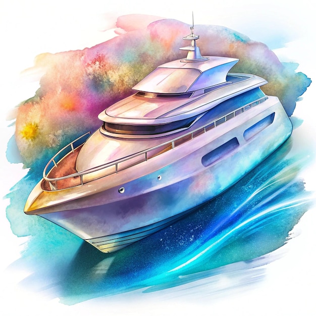 Photo glossy 3d plastic icon of a luxurious yacht with shiny surfaces and intricate details