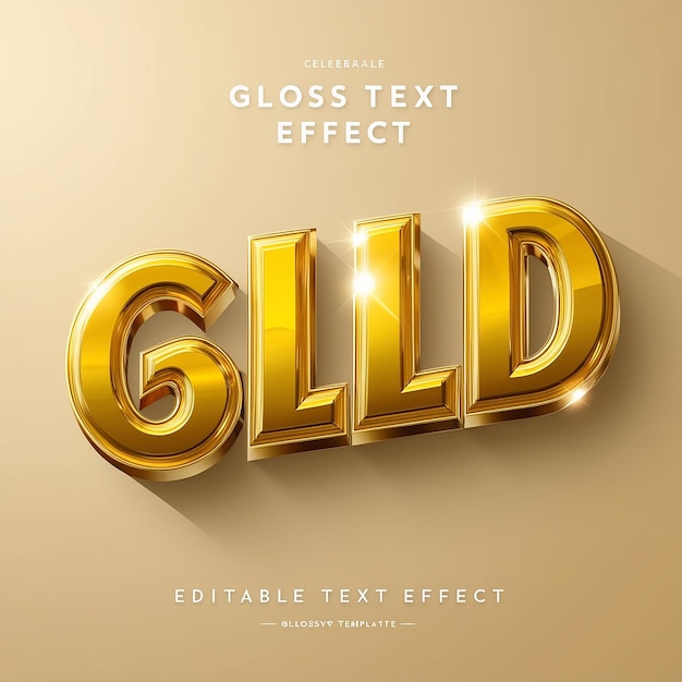 Glossy 3d style text effect template