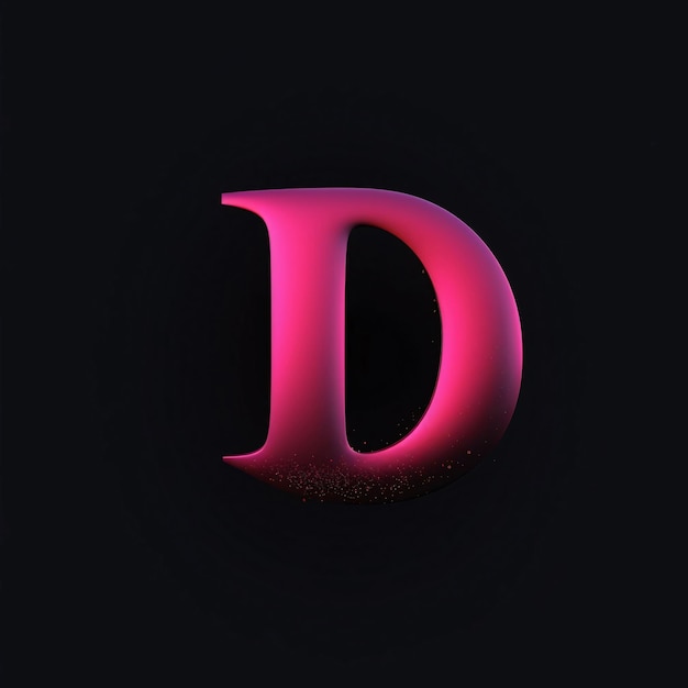 Glossy alphabet letter D uppercase 3D rendering