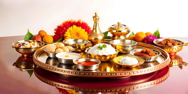 Glossy background of a Labh Pancham feast setup concept as A glossy and inviting background depictin