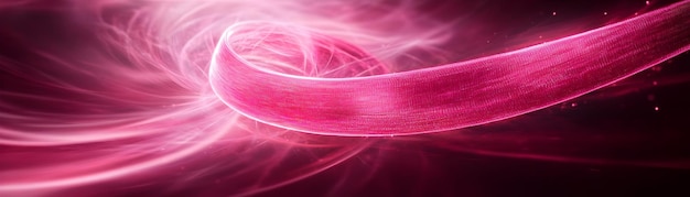 Glossy background with a glowing pink ribbon creating a soft radiant halo effect A gentle background