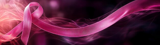 Photo glossy background with a glowing pink ribbon creating a soft radiant halo effect a gentle background