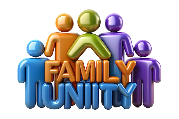 Photo glossy background with same parent icons and family unity text concept as a vibrant background featu