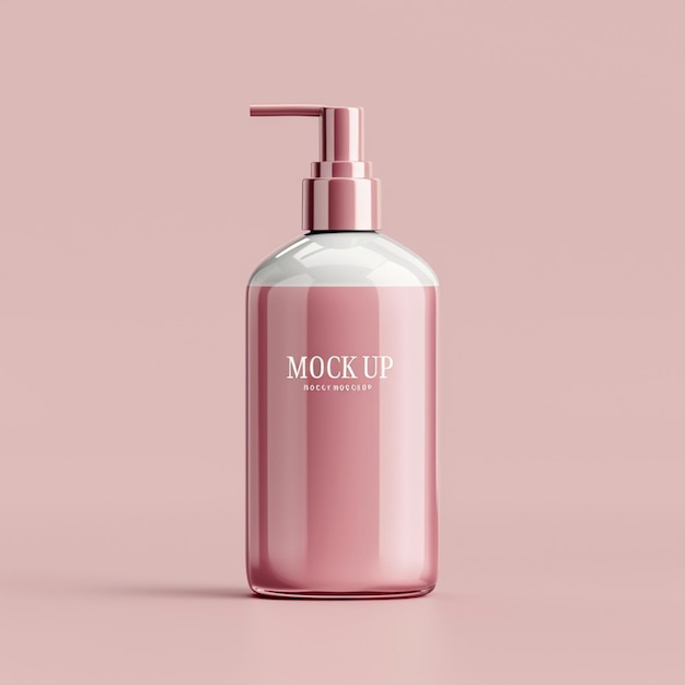 Glossy Plastic Cosmetic Bottle Packaging Mockup