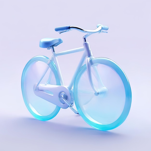 Glossy stylized glass icon of bicycle vehicle cycle