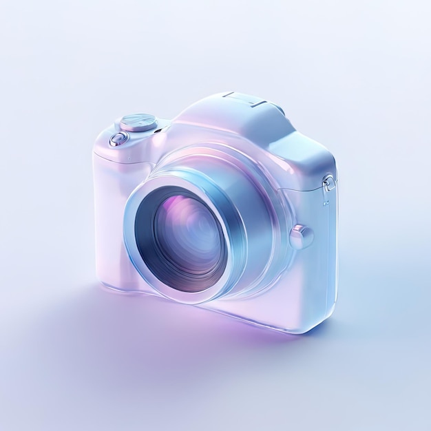 Glossy stylized glass icon of camera photo photography