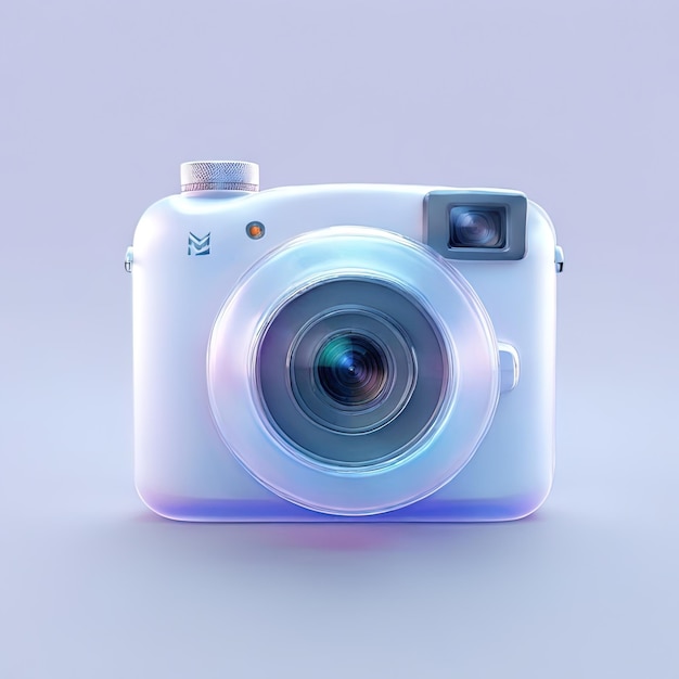 Glossy stylized glass icon of camera photo photography