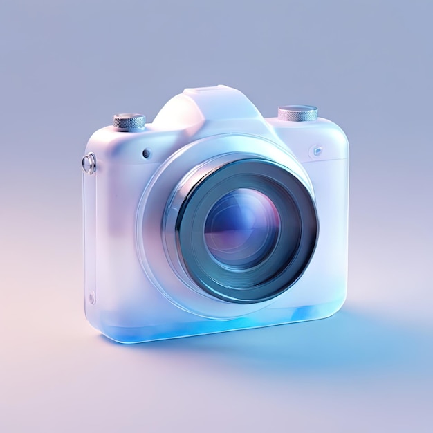 Glossy stylized glass icon of camera photo photography