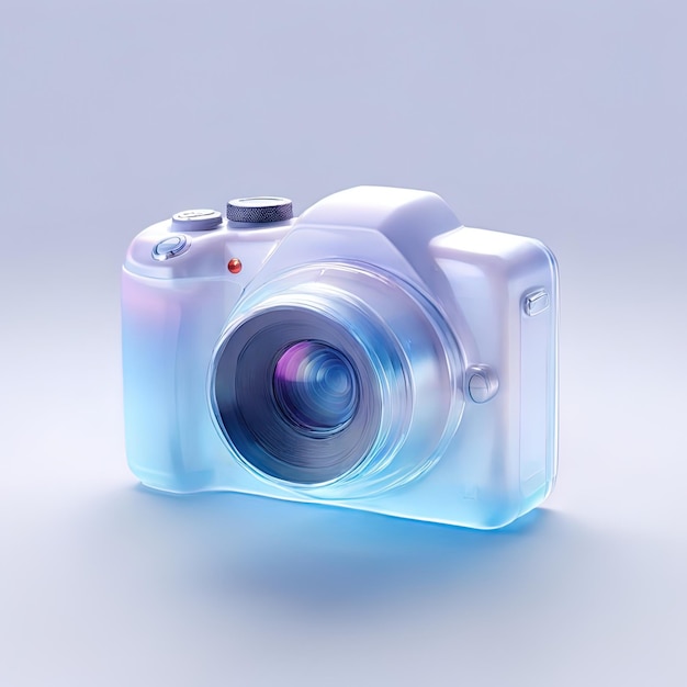 Glossy stylized glass icon of camera photo photography