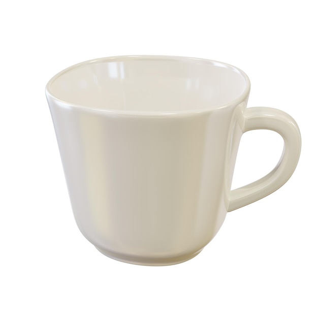 Glossy white cup Cup mockup Render