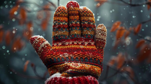 a glove that has the word winter on it