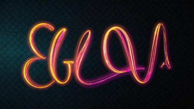 Photo glow editable text effect