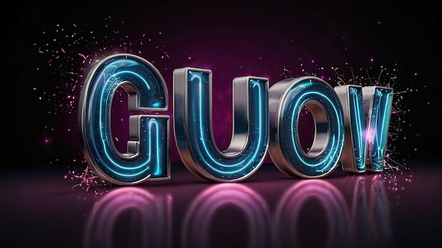 Photo glow editable text effect