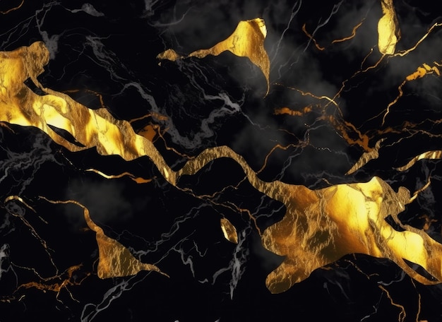 Glow luminous Gold and Black Marble Luxury background