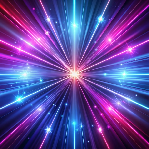 Glowing Abstract Background with Colorful Rays Neon lines zoom purple violet and blue