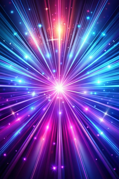 Glowing Abstract Background with Colorful Rays Neon lines zoom purple violet and blue