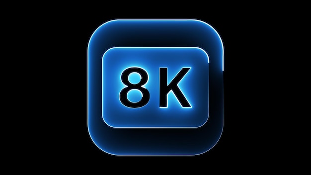 Glowing Blue 8K Icon