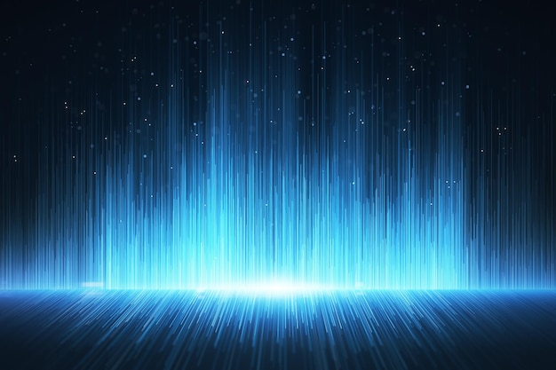 Glowing blue rays background