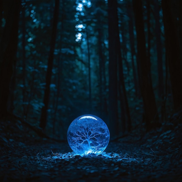 Photo glowing blue sphere