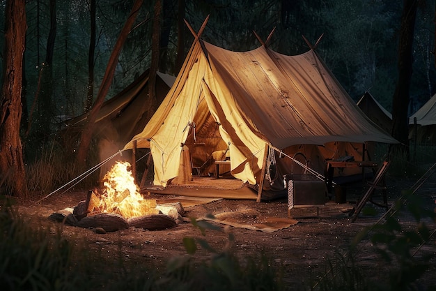 Glowing Campfire Tent