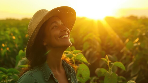 Glowing Confidence Brazilian Woman Farmers Bright Vision