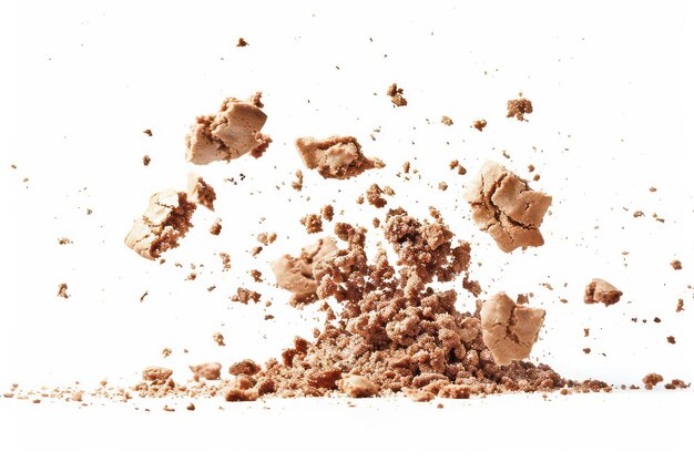 Photo glowing cookie crumbs isolated in transparent background