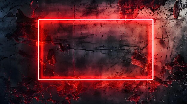 Photo glowing electric geometric neon frame abstract background with vibrant red lighting effects