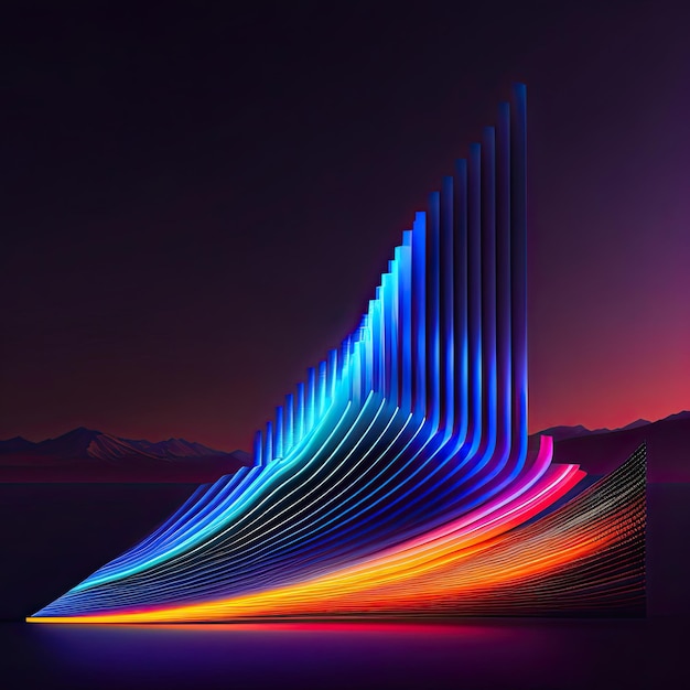 Glowing equalizer wave