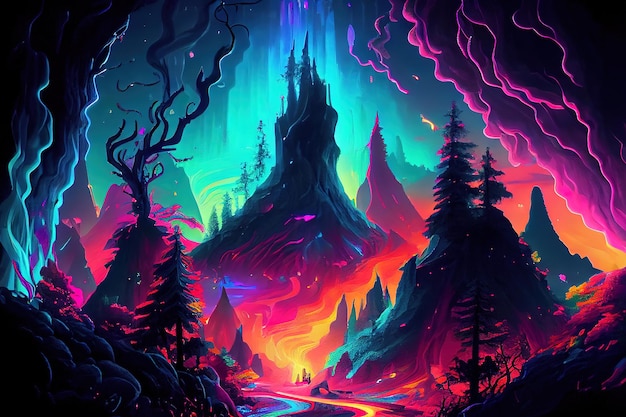 Glowing fantasy fairy land