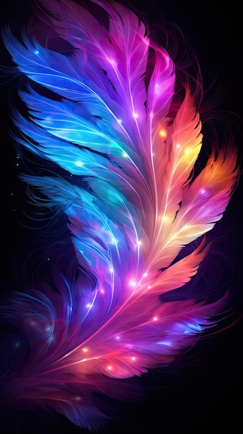 Glowing feather art