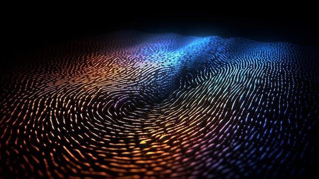 Glowing fingerprint texture background