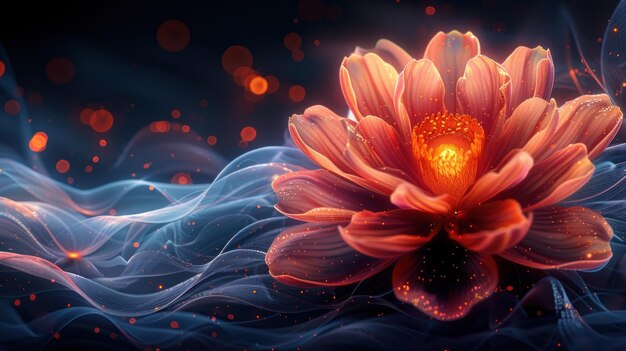 Glowing Flower with Magical Effects