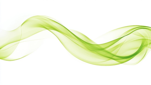 Photo glowing green abstract curved wisps on a transparent background