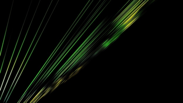 glowing green neon rays on a black background