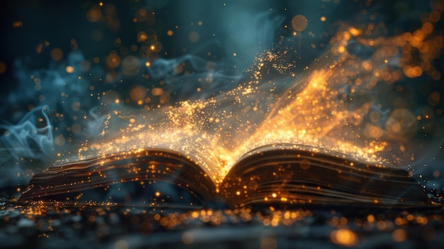 glowing human reading book longevity AI Generated