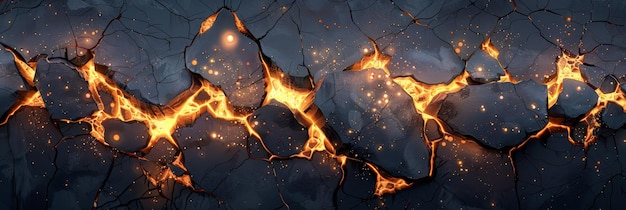 Glowing Lava Cracks in the Earths Crust