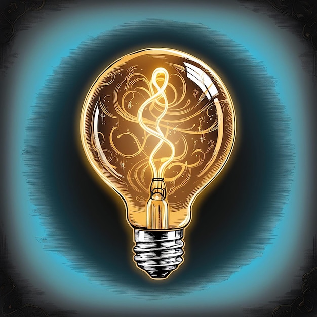 Photo glowing light bulb fuels ideas of innovation