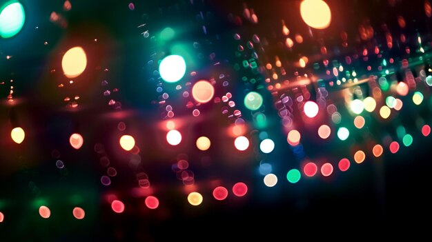 Photo glowing lights illuminate the night in vibrant colors ai generative