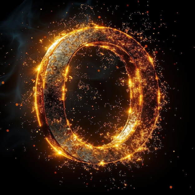 Glowing Metallic Ring with Sparks