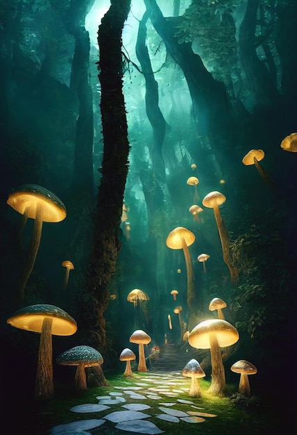 Glowing mushroom lamps