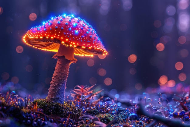 Glowing Mushroom in a Mystical Forest