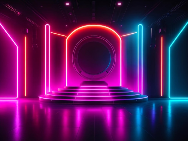 Glowing Neon Futuristic Background