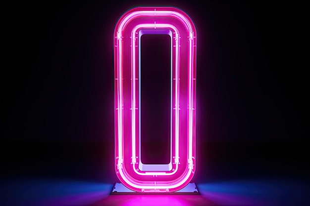 Glowing Neon Light Alphabet 3D Rendering with Tube Letters and Font Type Signs