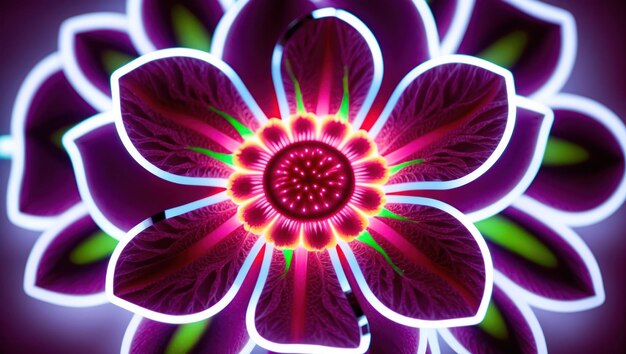 Photo a glowing pink lotus flower symbolizing beauty and tranquility