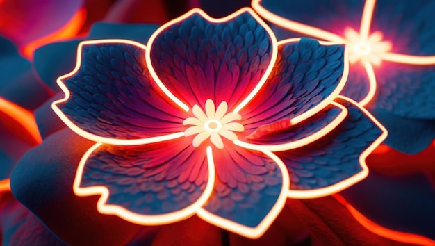 A glowing pink lotus flower symbolizing beauty and tranquility