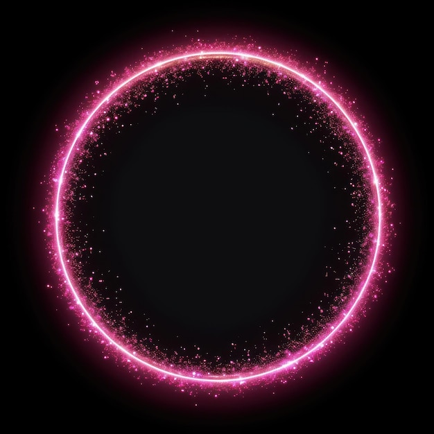 Glowing pink neon circle illustration