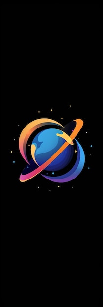 Glowing planet icon on black background Vector illustration for your design