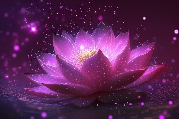 Glowing purple lotus background